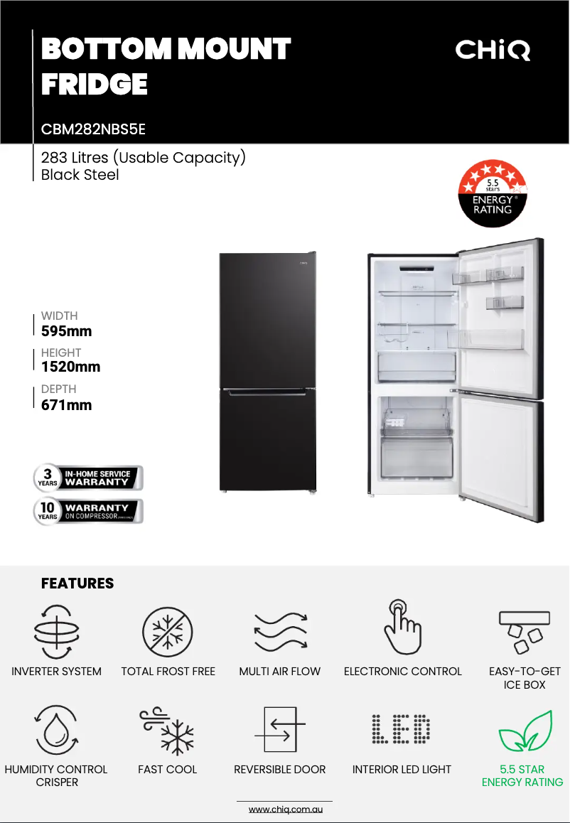 Page 1 de la notice Fiche technique CHiQ CBM282NBS