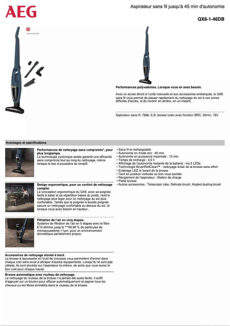 Image de la première page du manuel de l'appareil QX6-1-46DB