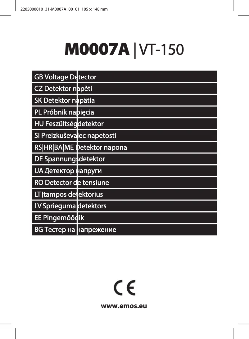 Page n°1 - Manuel utilisateur Emos M0007A