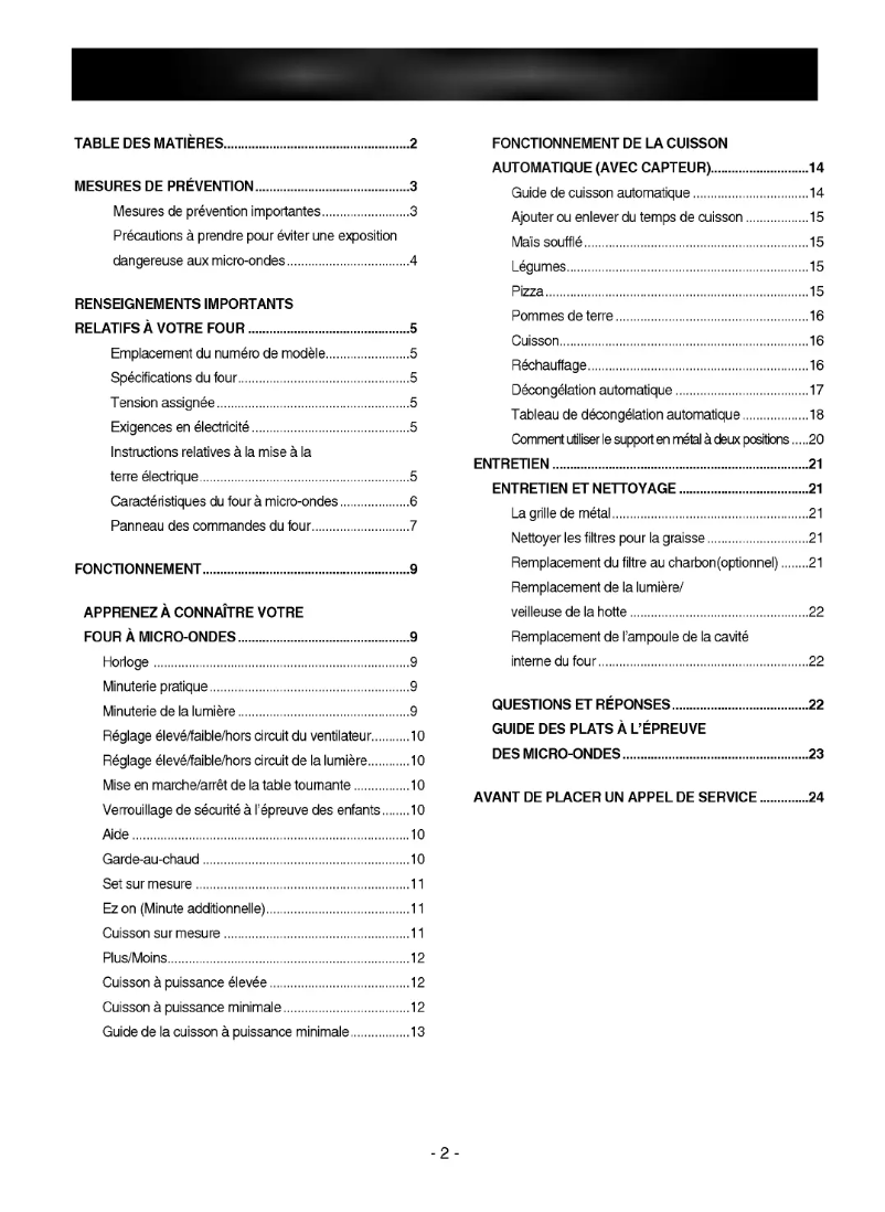 Page n°1 - Manuel utilisateur LG MV-184SC