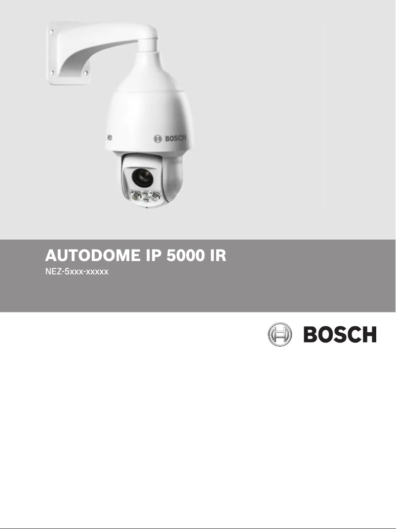 Page 1 of the manual User Manual Bosch AUTODOME IP 5000 IR