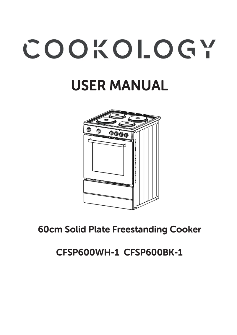 Page 1 de la notice Manuel utilisateur Cookology CFSP600WH