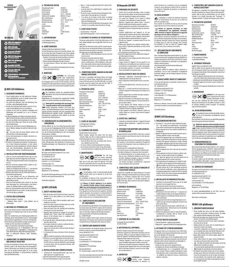 Page 1 de la notice Manuel utilisateur Brennenstuhl Connect SB 400 02