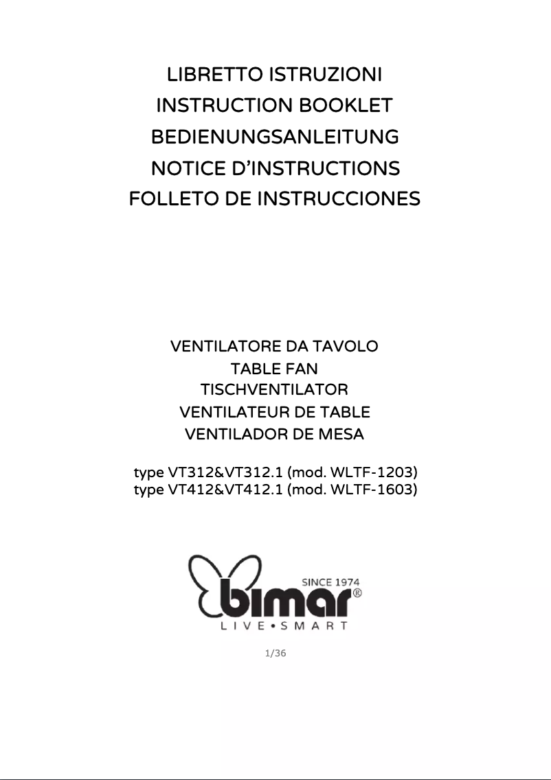 Page 1 de la notice Manuel utilisateur Bimar VT412