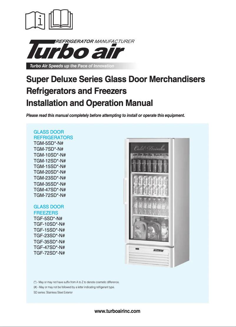 Page n°1 - Manuel utilisateur Turbo air TGF-47SDW-N