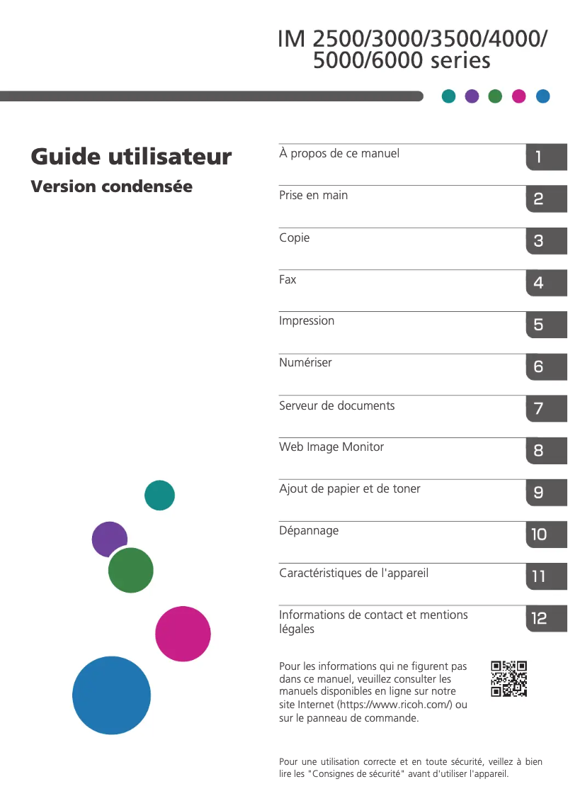 Page n°1 - Manuel utilisateur Ricoh IM 4000