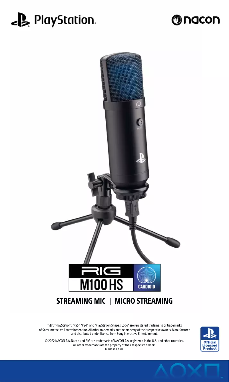 Image de la première page du manuel de l'appareil RIG M100HS