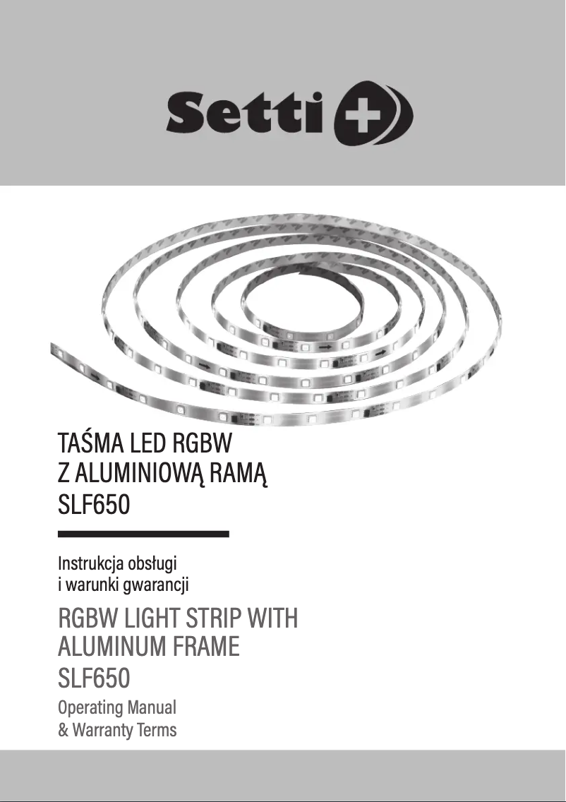 Page n°1 - Manuel utilisateur Setti+ SLF650
