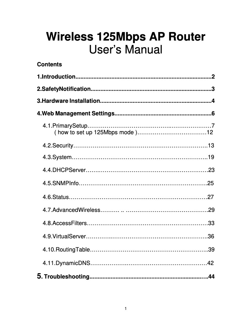 Page 1 de la notice Manuel utilisateur Zonet ZSR2104WE
