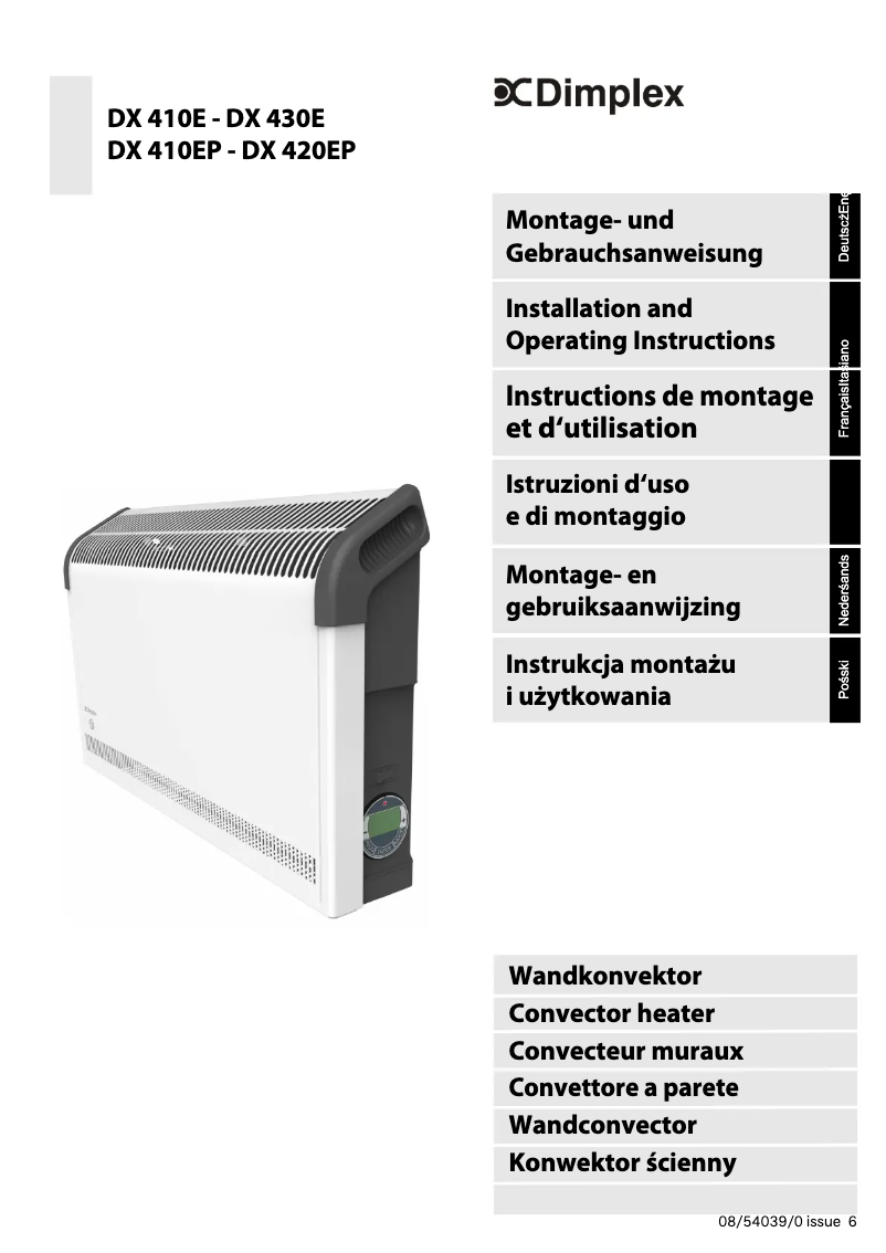 Page n°1 - Manuel utilisateur Dimplex DX 425E