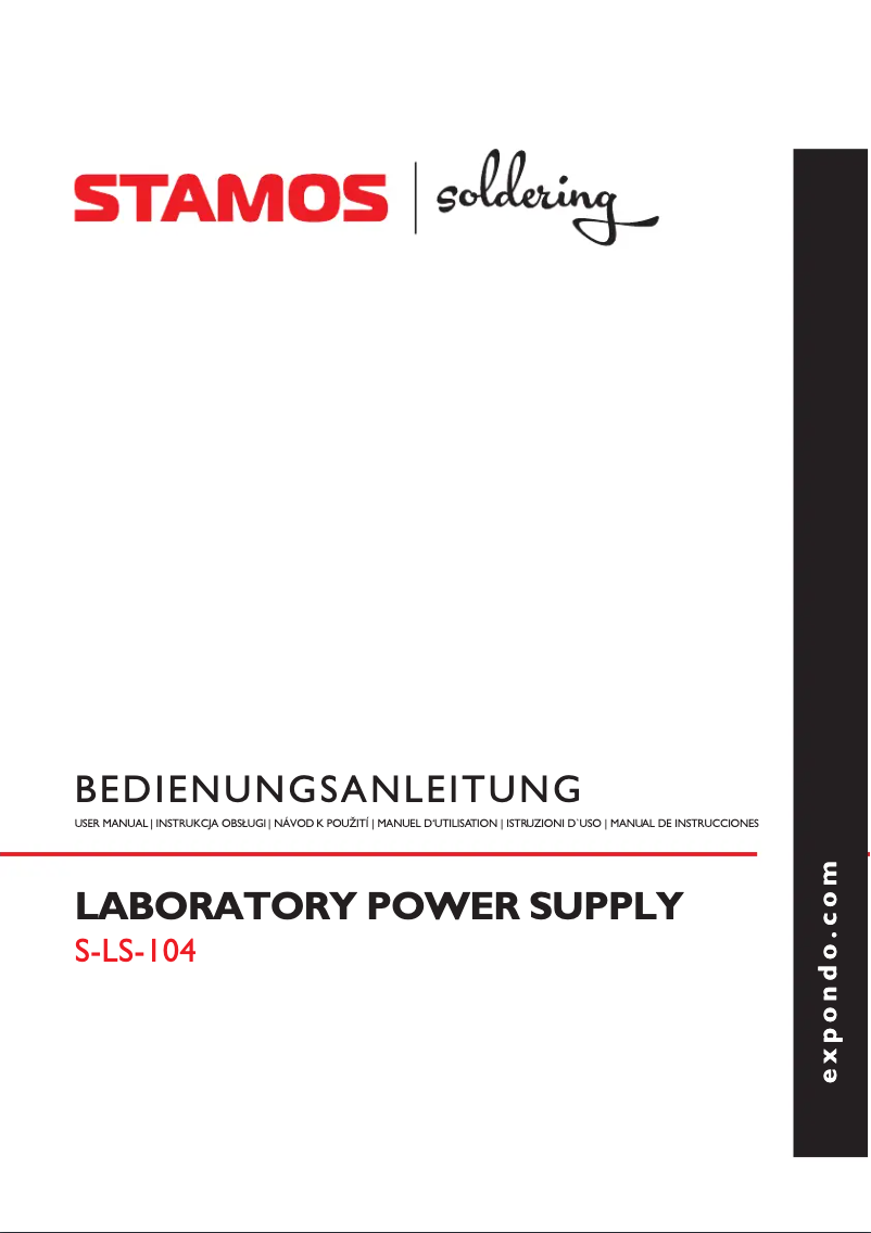 Page 1 de la notice Manuel utilisateur Stamos S-LS-104