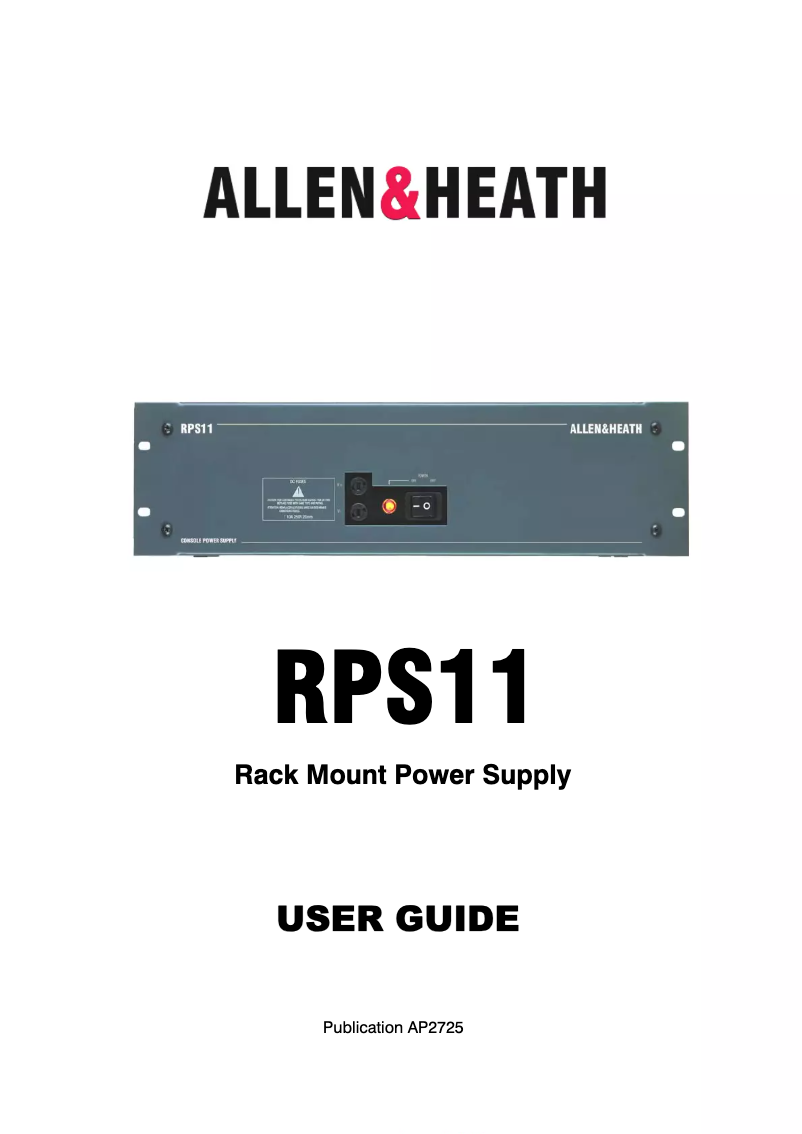Página 1 del manual Manual de usuario Allen & Heath RPS11