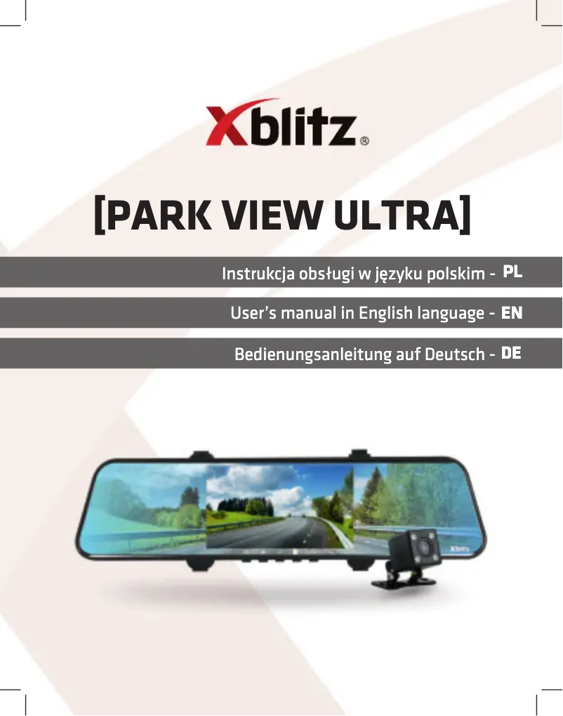 Page 1 of the manual User Manual Xblitz Park View Ultra