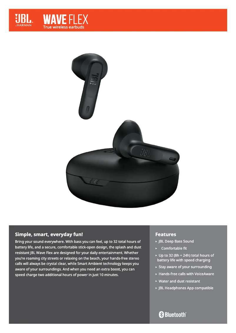 Page n°1 - Manuel utilisateur JBL Wave Flex