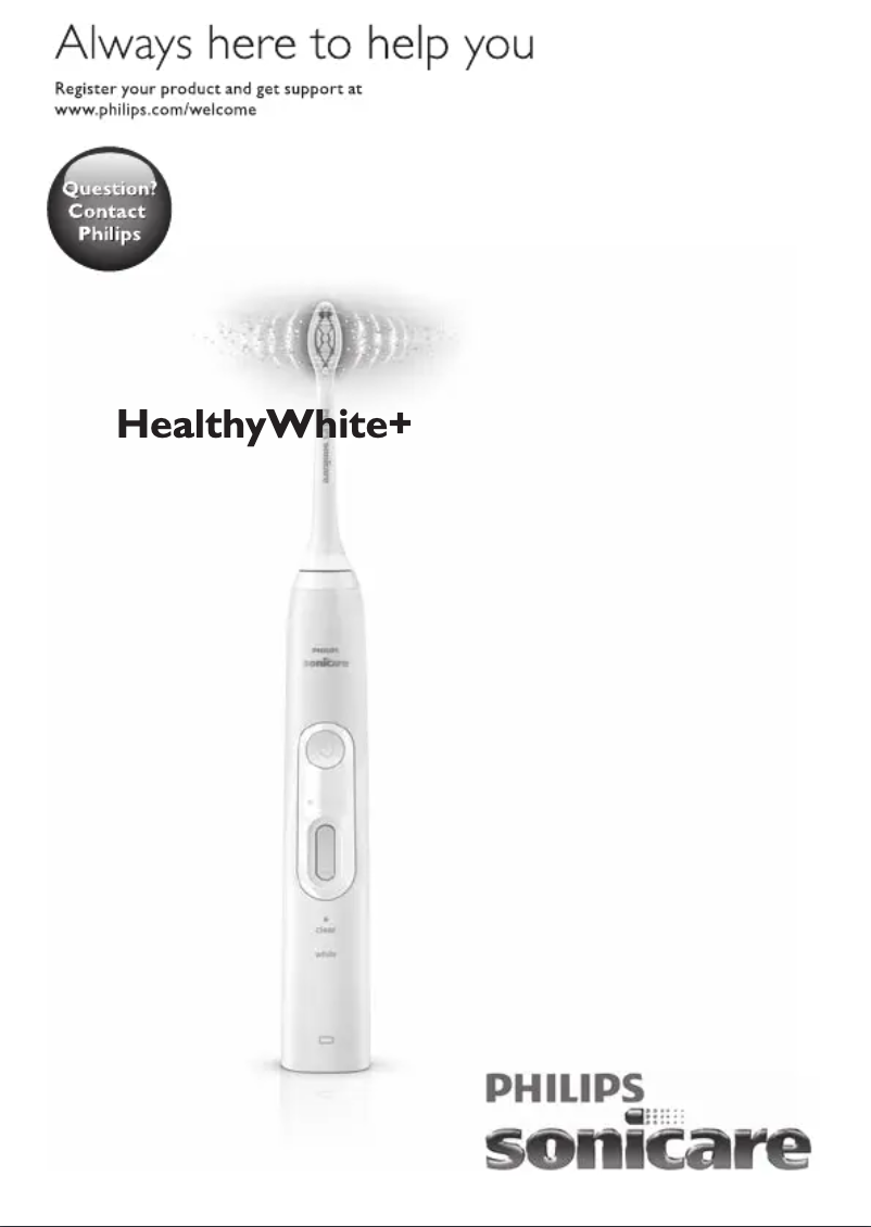 Image de la première page du manuel de l'appareil Sonicare HealthyWhite+ HX8981