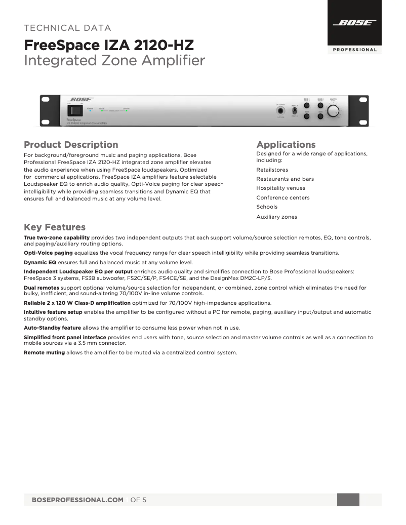 Image de la première page du manuel de l'appareil FreeSpace IZA 2120-HZ
