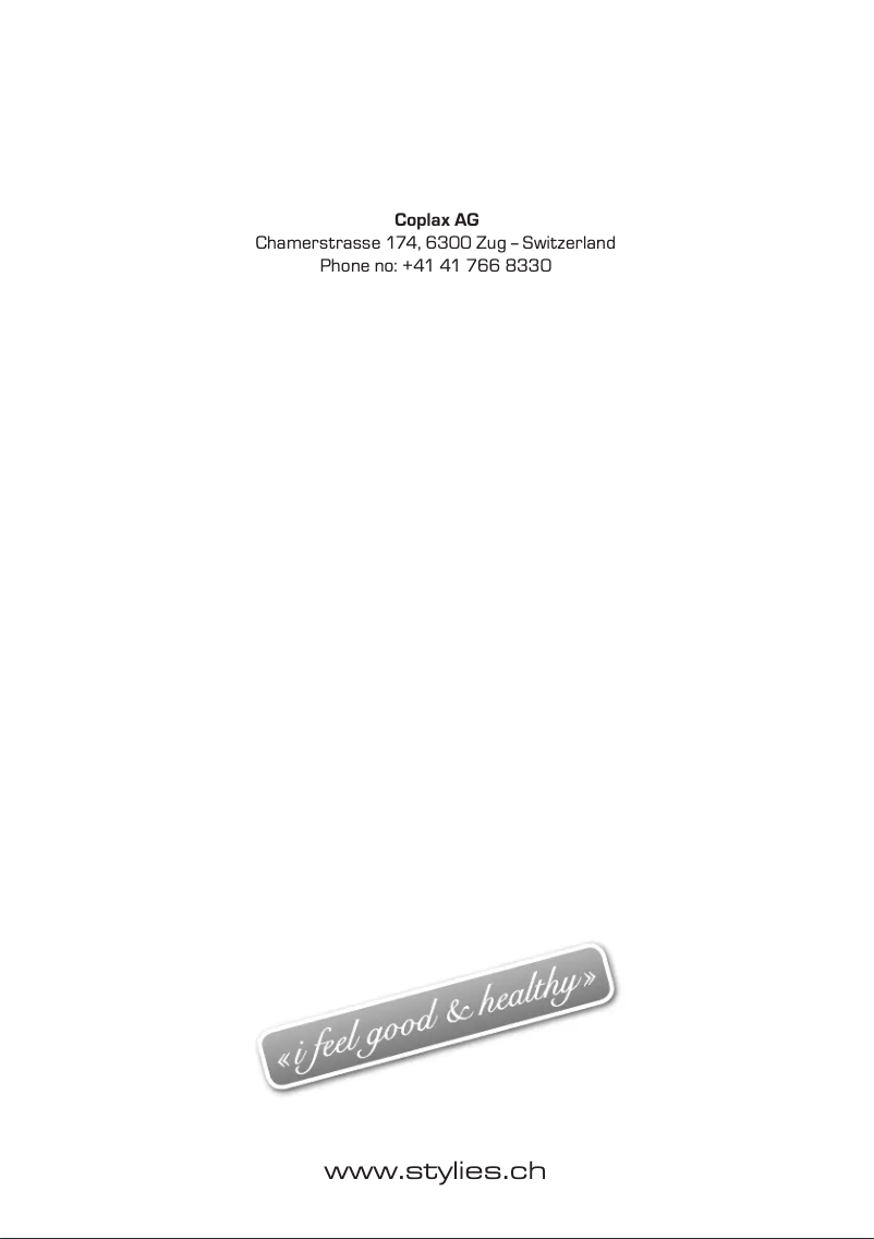 Page n°1 - Manuel utilisateur Stylies CARINA