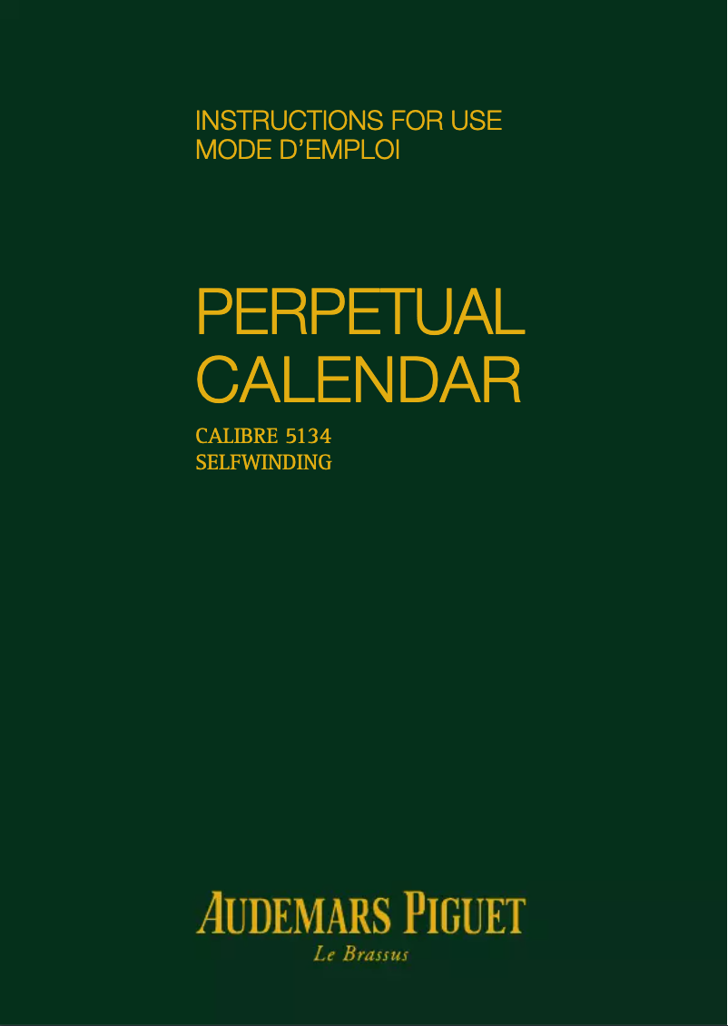 Page n°1 - Manuel utilisateur Audemars Piguet Royal Oak 26579CE.OO.1225CE.01