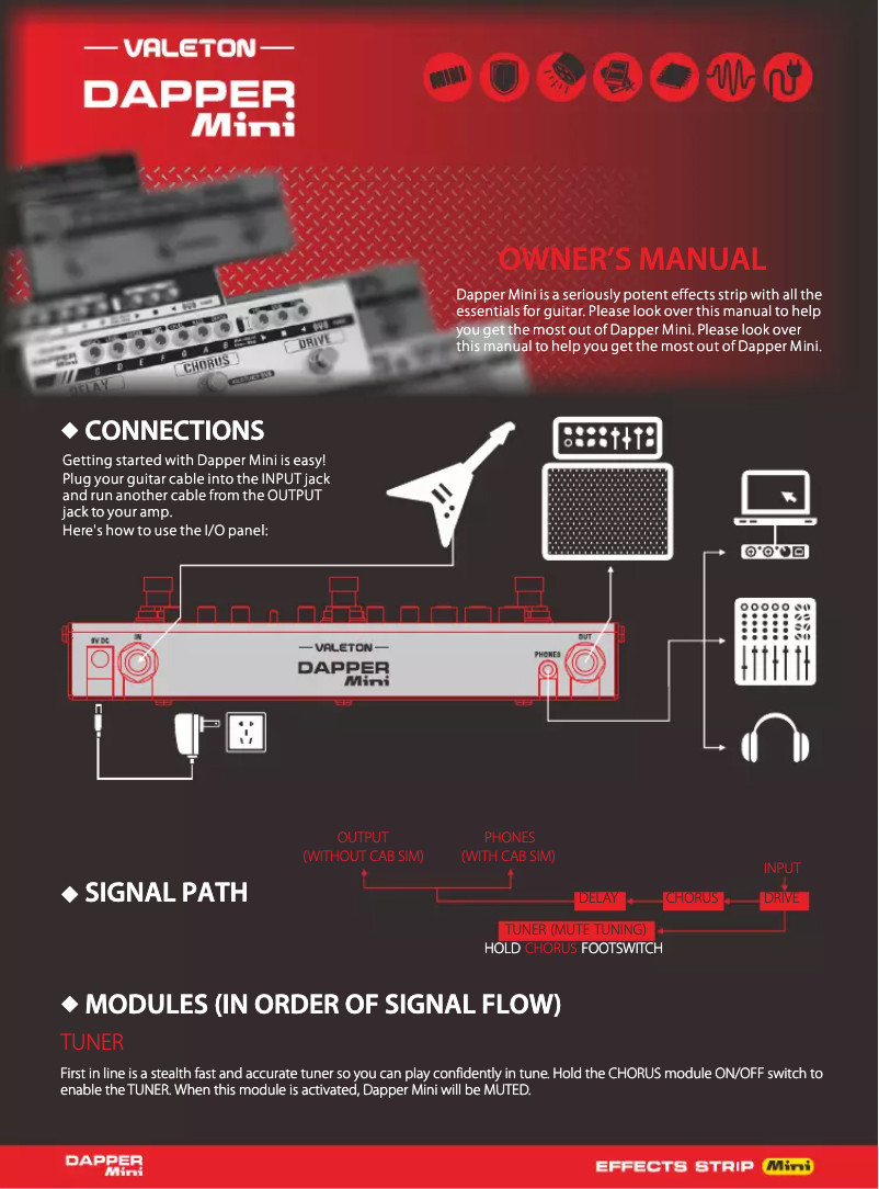 Página 1 del manual Manual de usuario Valeton Dapper Mini