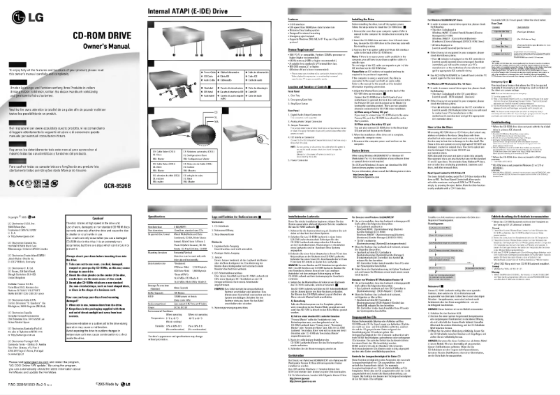 Image de la première page du manuel de l'appareil GCR-8526B