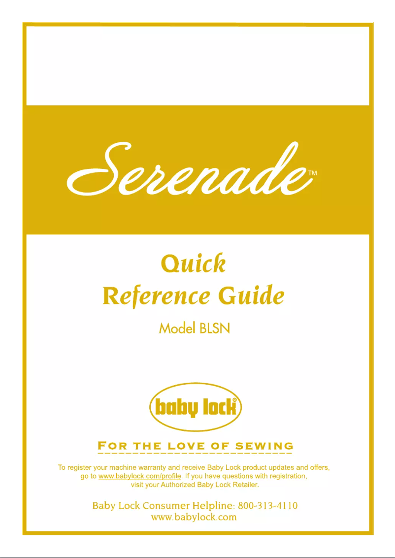 Page n°1 - Manuel utilisateur Baby Lock Serenade BLSN