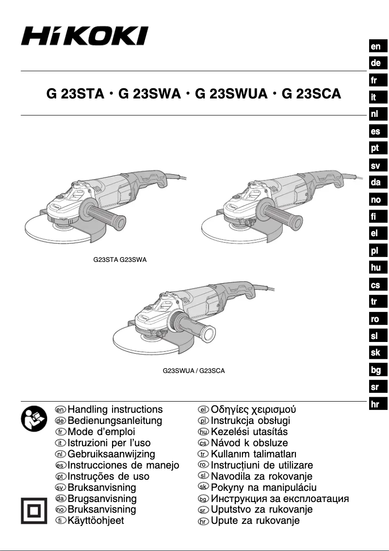 Page 1 de la notice Manuel utilisateur HiKOKI G23STA