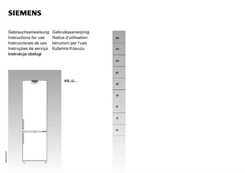 Page 1 de la notice Manuel utilisateur Siemens KG44U193EU