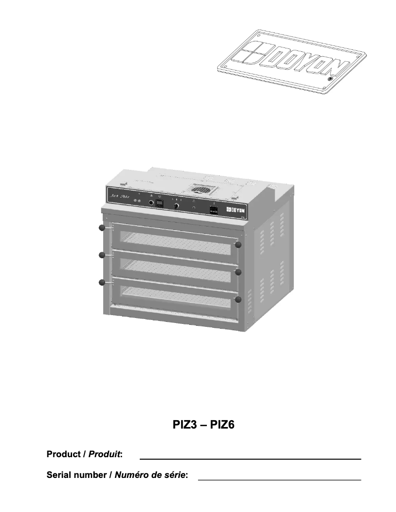 Page 1 de la notice Manuel utilisateur Doyon PIZ3