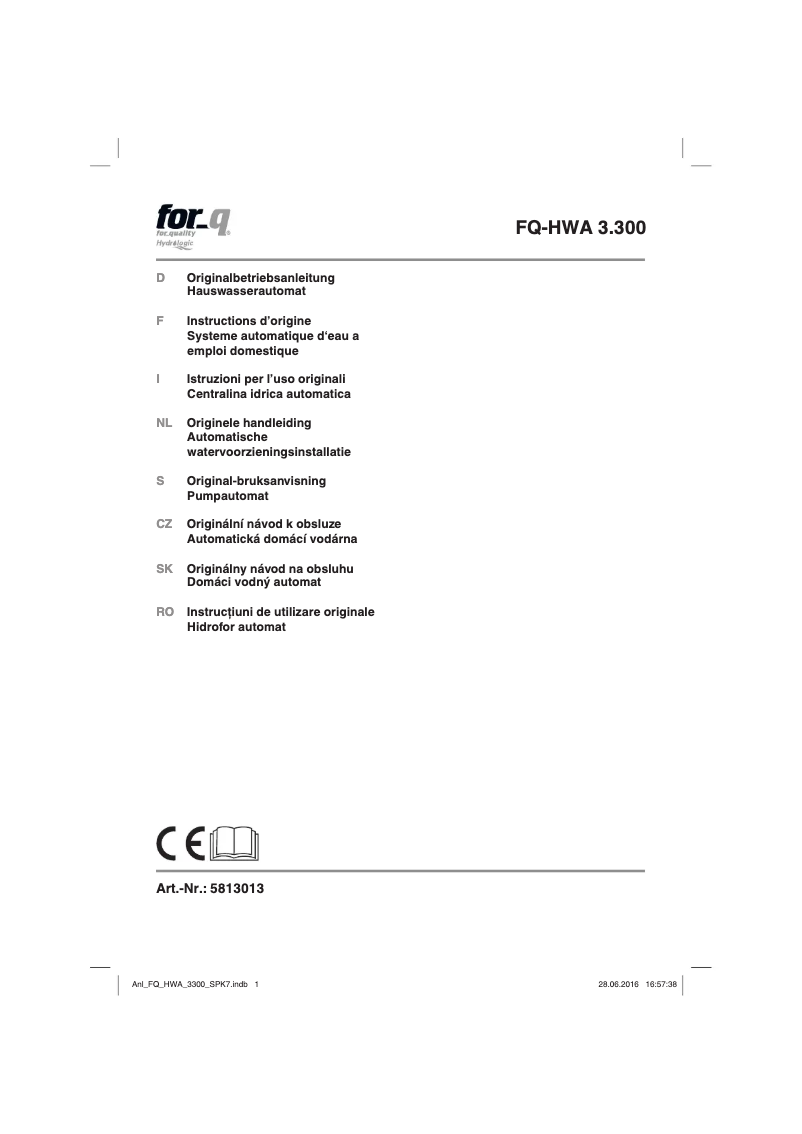 Page 1 de la notice Manuel utilisateur For_Q FQ-HWA 3.300