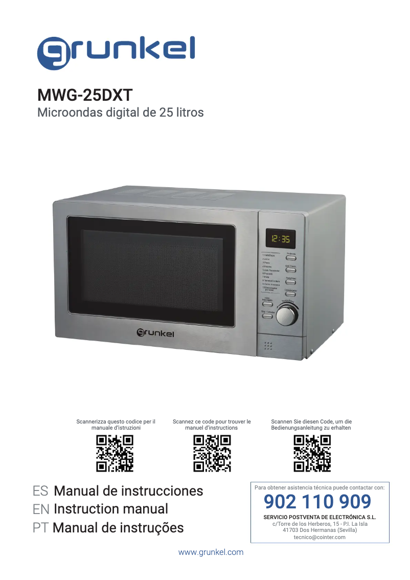 Image de la première page du manuel de l'appareil MWG-25DXT