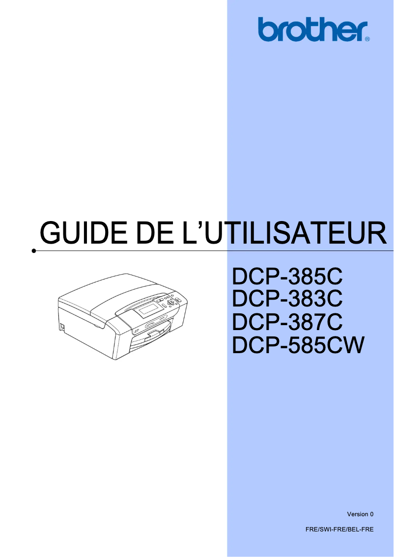 Image de la première page du manuel de l'appareil DCP-383C