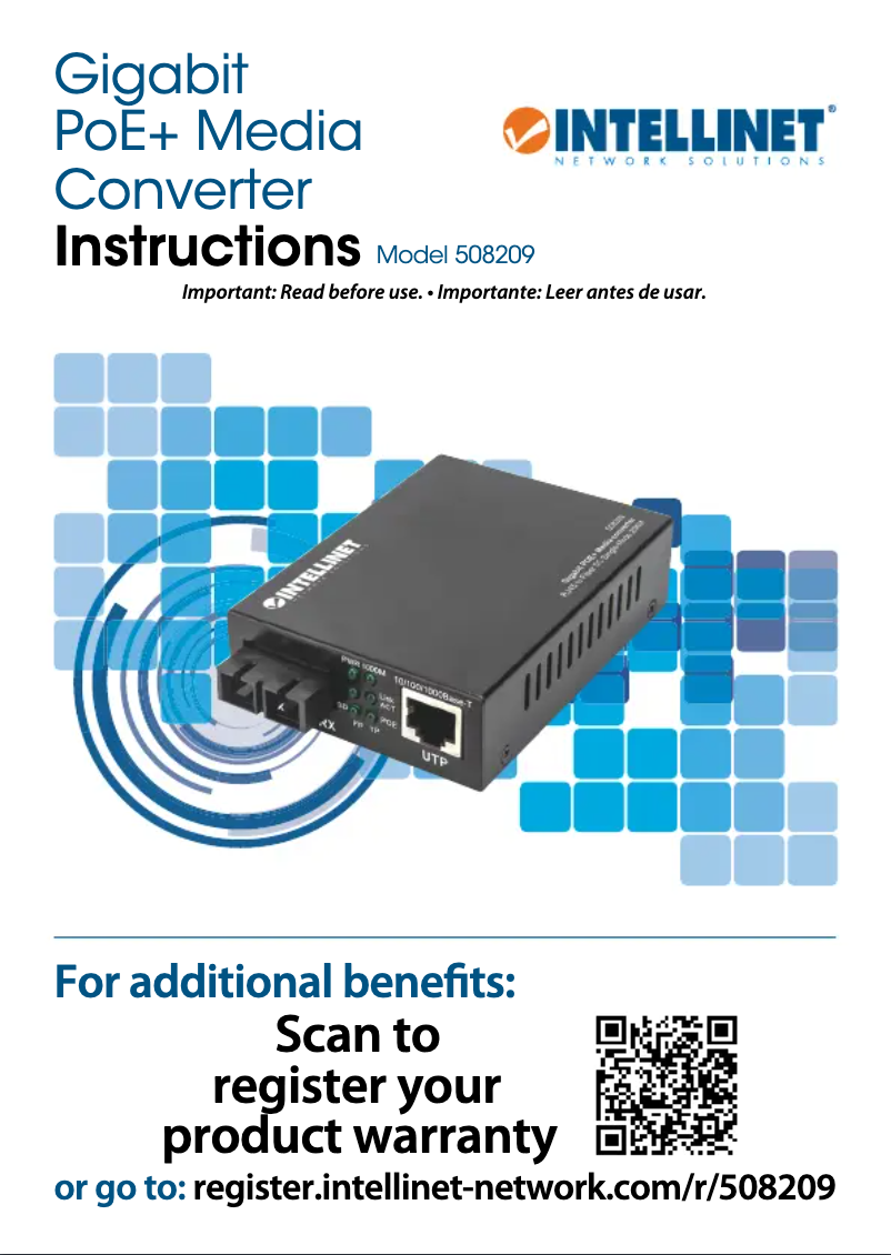 Page 1 de la notice Manuel utilisateur Intellinet 508209