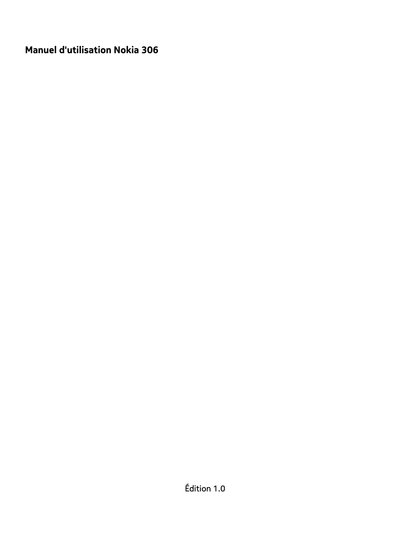 Page n°1 - Manuel utilisateur Nokia 306