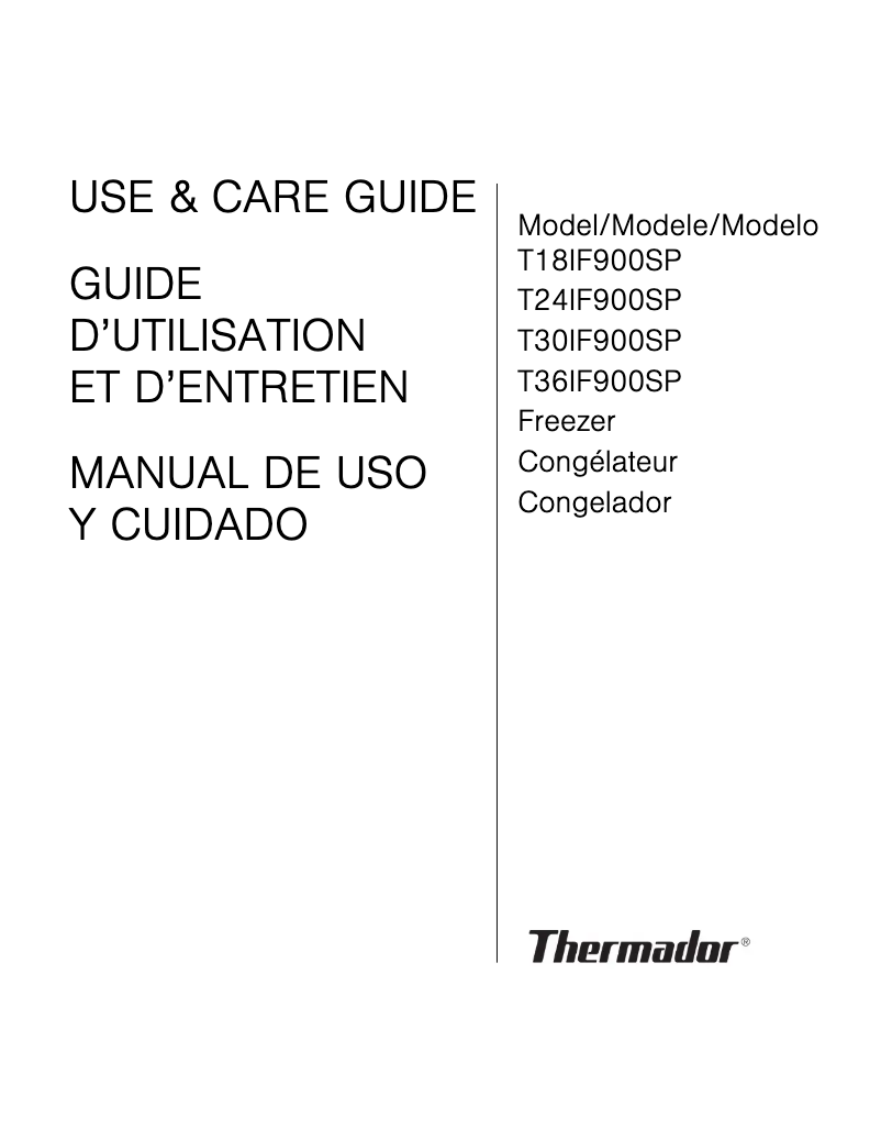 Page n°1 - Manuel utilisateur Thermador T30IF900SP