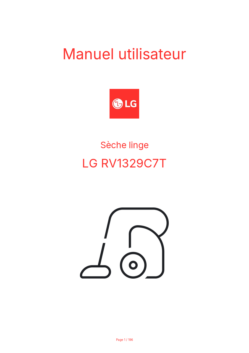 Page 1 de la notice Manuel utilisateur LG RV1329C7T