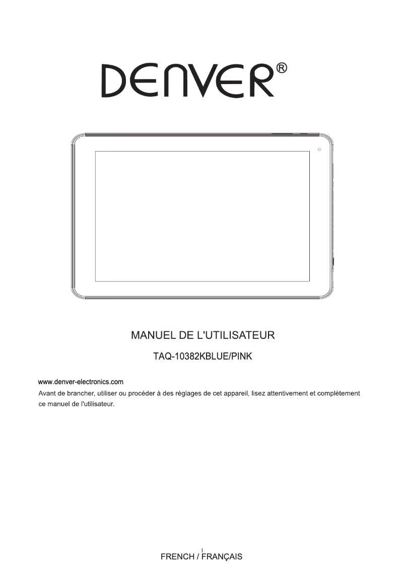 Page n°1 - Manuel utilisateur Denver TAQ-10382