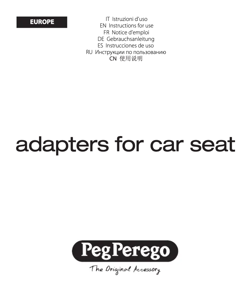 Page n°1 - Manuel utilisateur Peg Perego Adapters for Car Seat