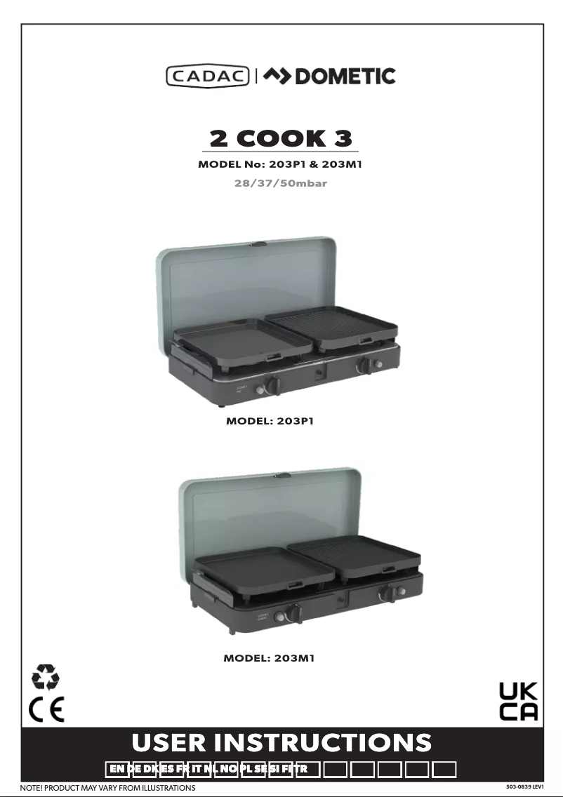 Image de la première page du manuel de l'appareil 2 Cook 3