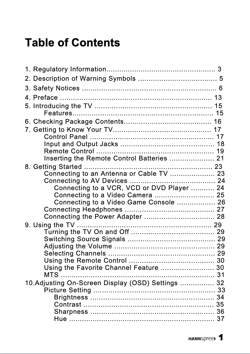 Image de la première page du manuel de l'appareil HannsHydra