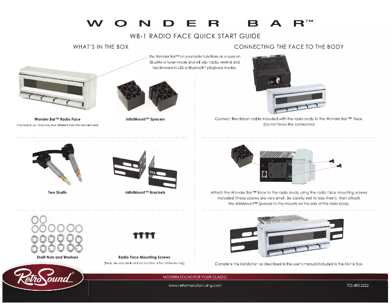 Page 1 de la notice Manuel utilisateur RetroSound Wonderbar 1 M4