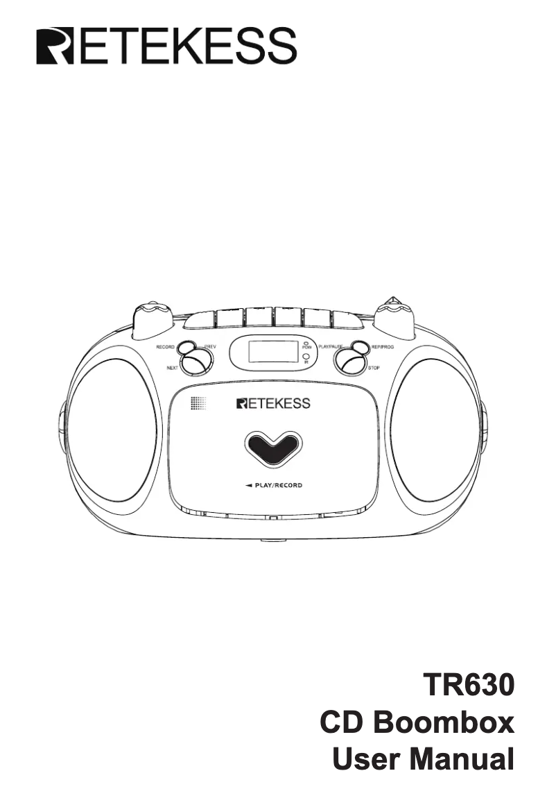 Page 1 de la notice Manuel utilisateur Retekess TR630