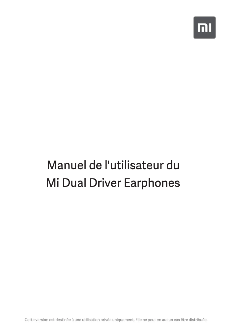 Image de la première page du manuel de l'appareil Mi Dual Driver Earphones