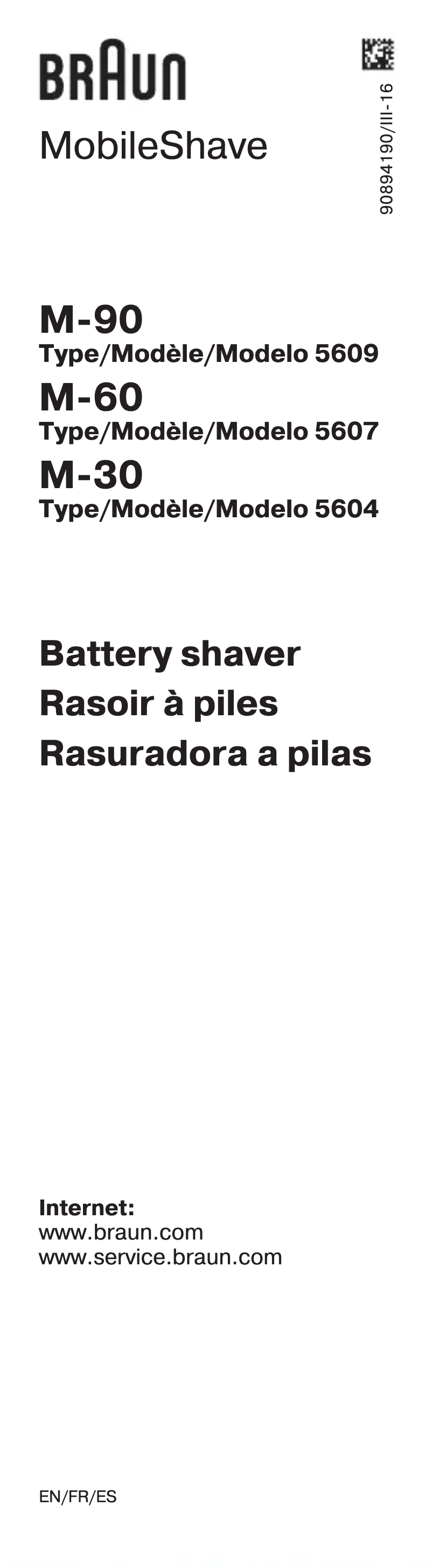 Page 1 de la notice Manuel utilisateur Braun M-90