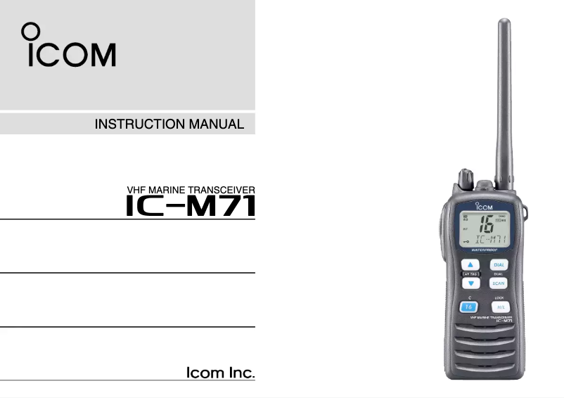 Image de la première page du manuel de l'appareil IC-M71