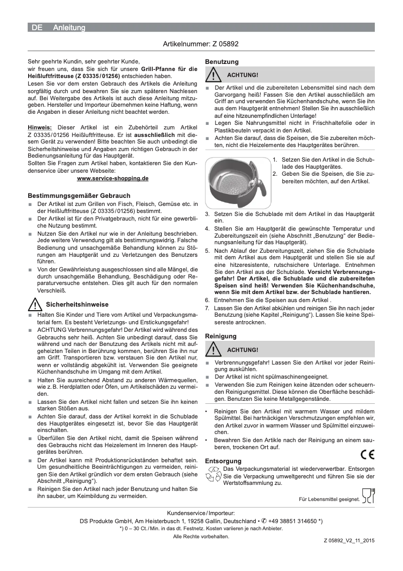 Page 1 de la notice Manuel utilisateur Gourmetmaxx 05892