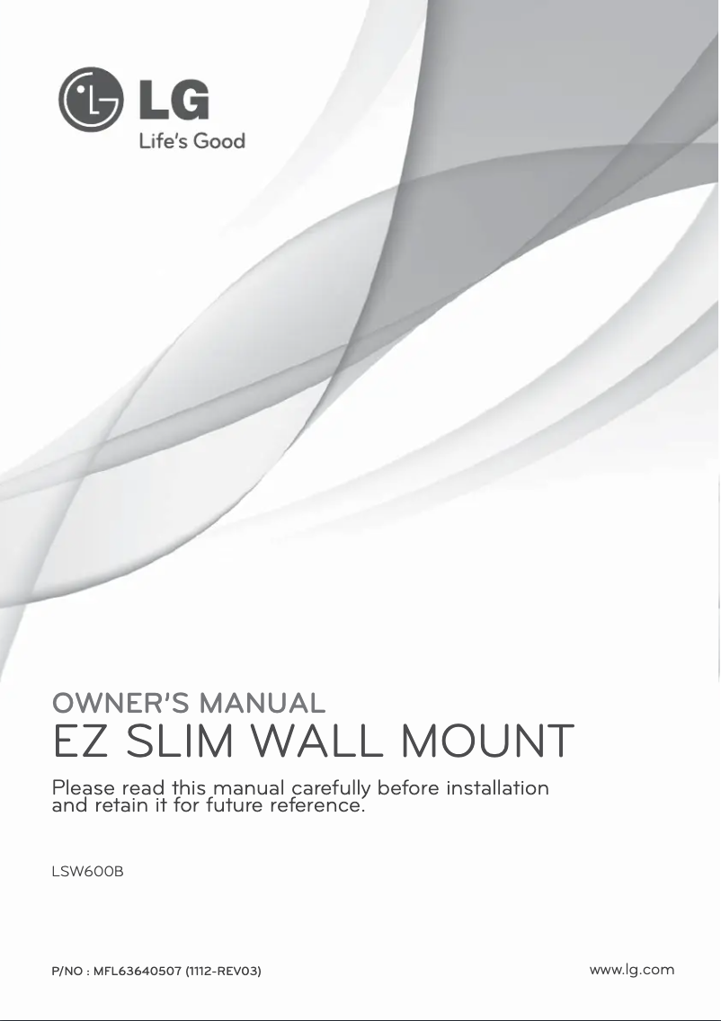 Page 1 de la notice Manuel utilisateur LG LSW600B