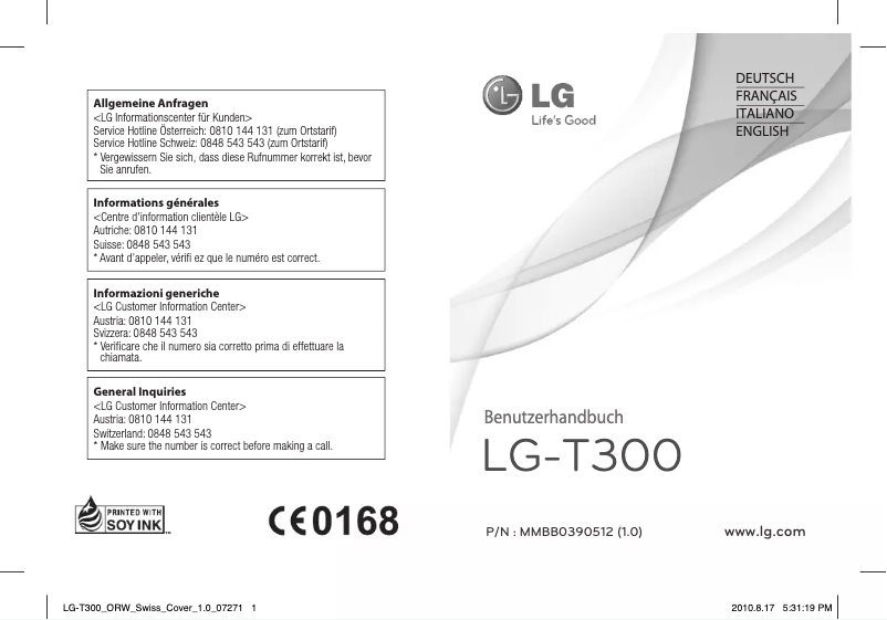Image de la première page du manuel de l'appareil Cookie Lite T300