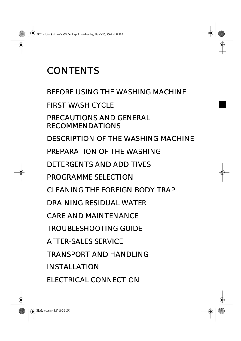 Page 1 of the manual User Manual Ignis AWV 810