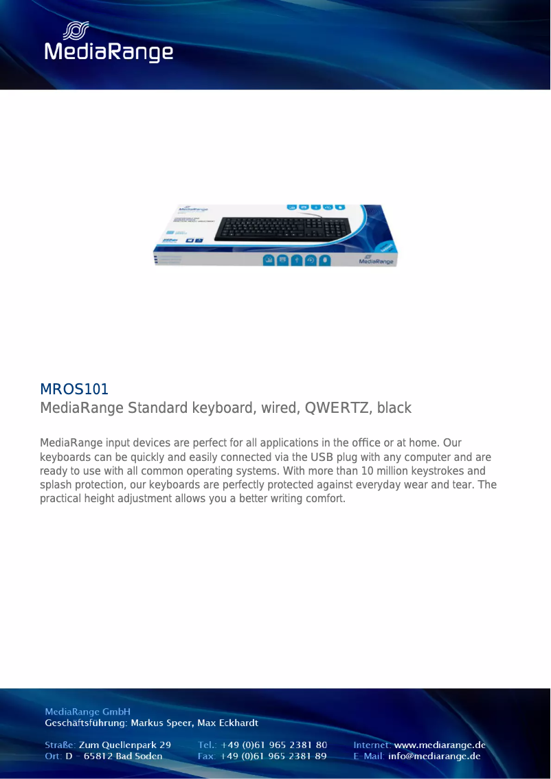 Page 1 de la notice Manuel utilisateur MediaRange MROS101