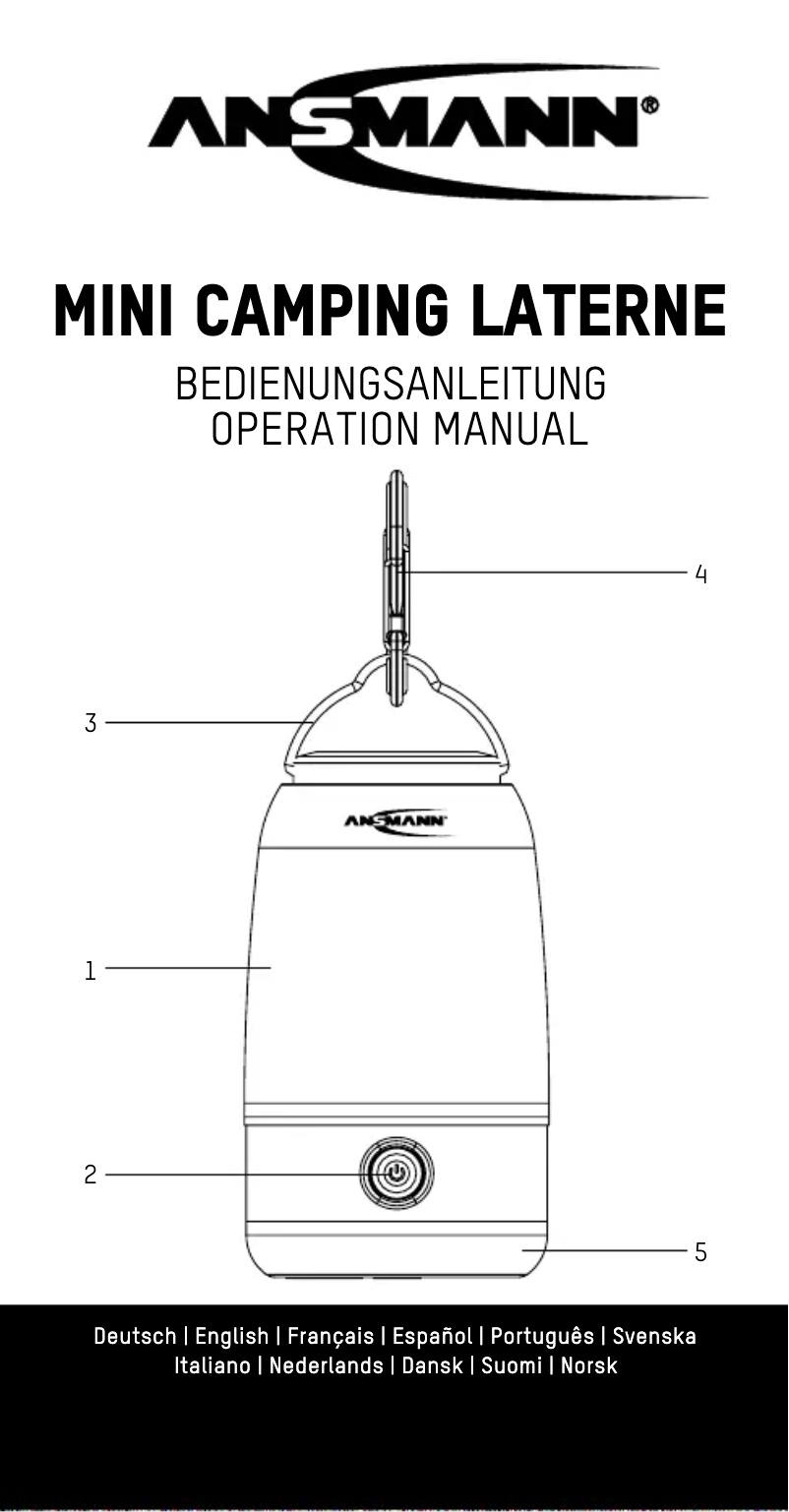 Page n°1 - Manuel utilisateur Ansmann Mini Camping Lantern